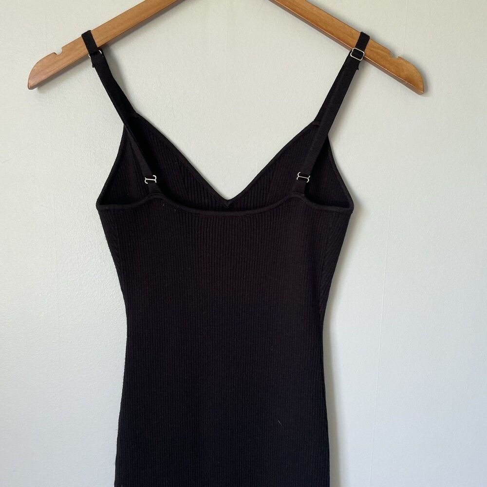 ASTR The Label Jodie Cutout Long Sleeve Knit Sweater Dress Ribbed Black Size Med - Picture 8 of 16